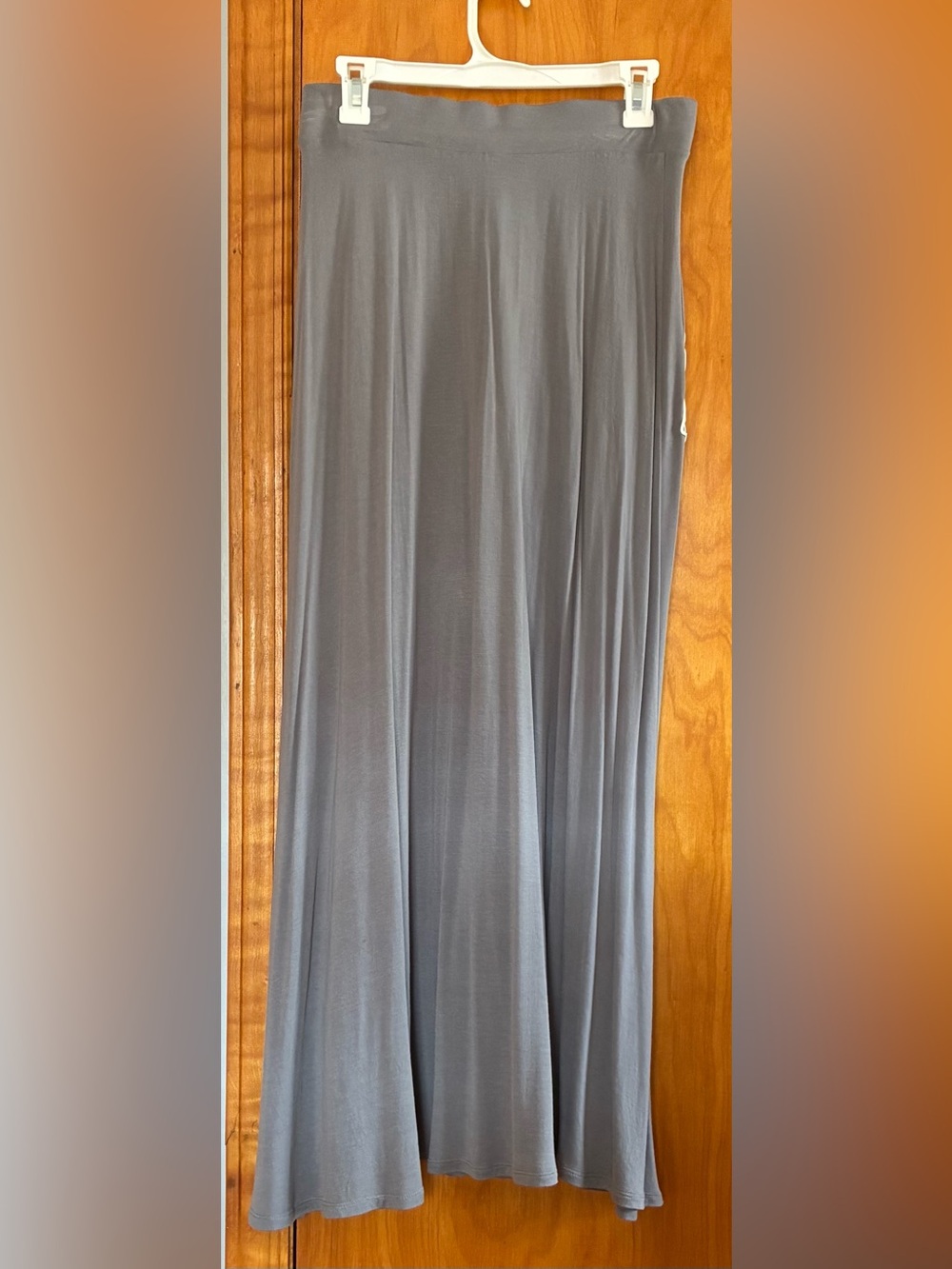 INC International Concepts Gray Maxi Skirt with White Floral Outline - Size M - Picture 2 of 6
